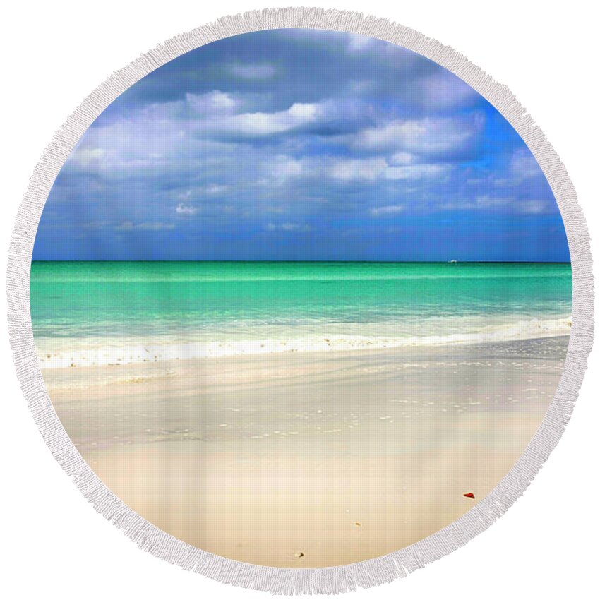 America Round Beach Towel featuring the photograph Siesta Key beach Florida by Chris Smith