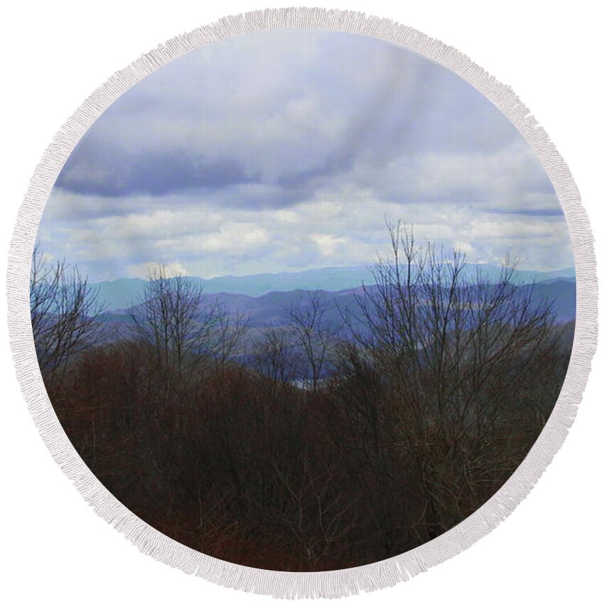 Nantahala National Forest Round Beach Towel featuring the photograph Silers Bald 2015d by Cathy Lindsey