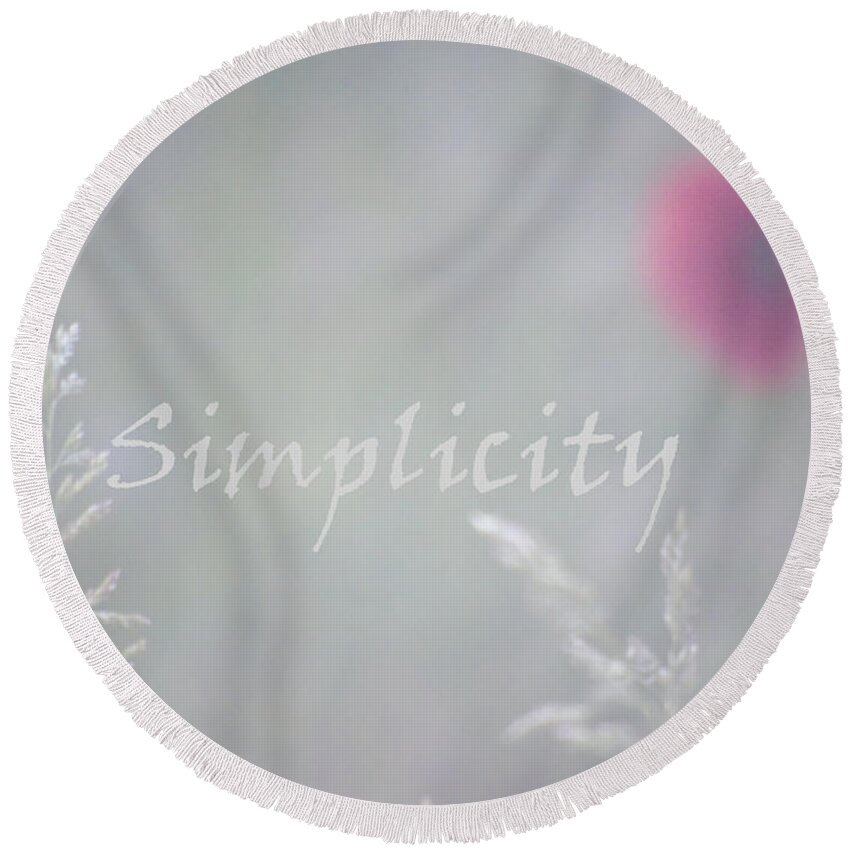 Simplicity Round Beach Towel featuring the photograph Simplicity Misty Poppy by Barbara St Jean