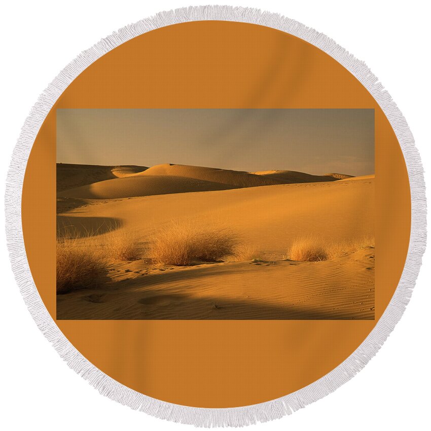 Desert Round Beach Towel featuring the photograph SKN 1124 Desert Landscape by Sunil Kapadia