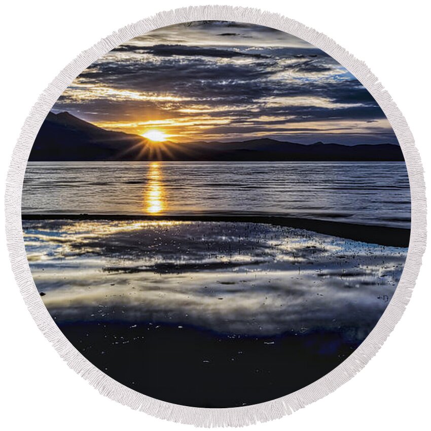  Round Beach Towel featuring the photograph Slack Time by Mitch Shindelbower