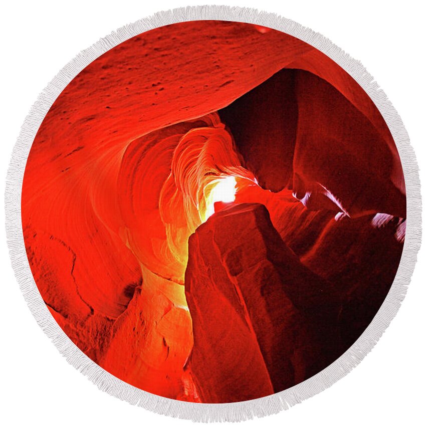  Round Beach Towel featuring the digital art Slot Canyon 1 by Darcy Dietrich