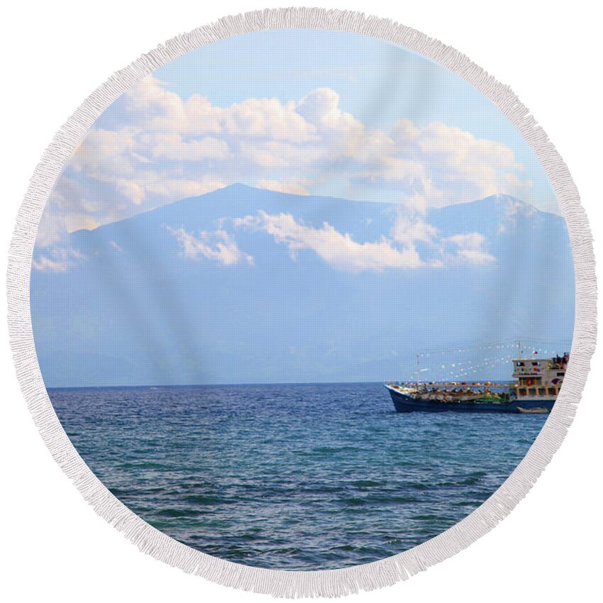 Mati Round Beach Towel featuring the photograph Slow Life by Jez C Self