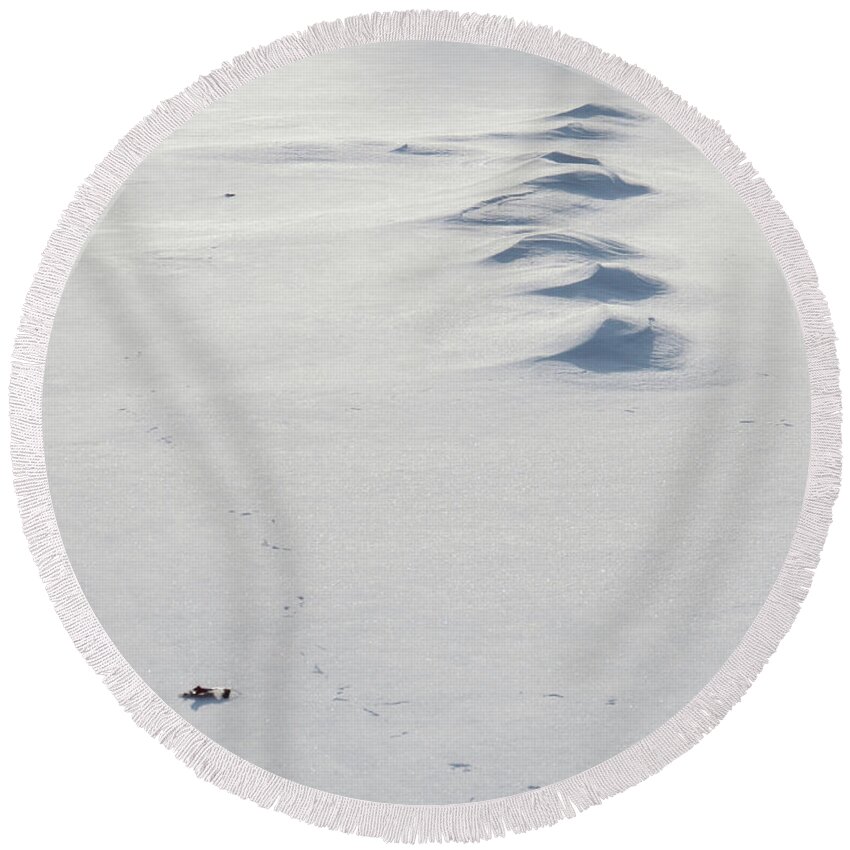 Winter Round Beach Towel featuring the photograph Snow Drifts by Azthet Photography