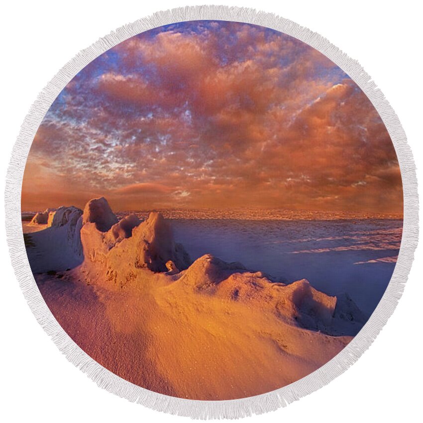 Clouds Round Beach Towel featuring the photograph So It Begins by Phil Koch