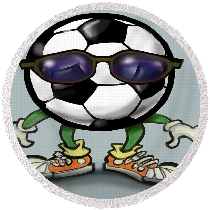 Soccer Round Beach Towel featuring the digital art Soccer Cool by Kevin Middleton