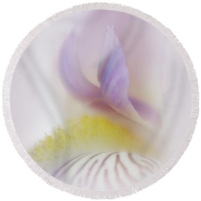 Bloom Round Beach Towel featuring the photograph Soft and Delicate Iris by David and Carol Kelly