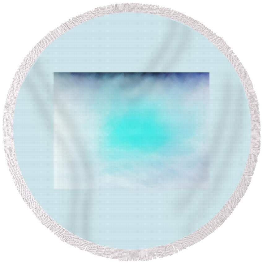 Soft Round Beach Towel featuring the photograph Soft blues by Max Mullins