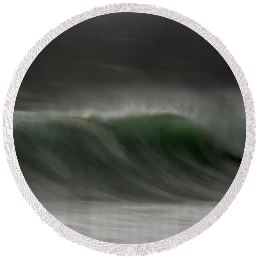 Ocean Round Beach Towel featuring the photograph Soft Curl by Donna Blackhall