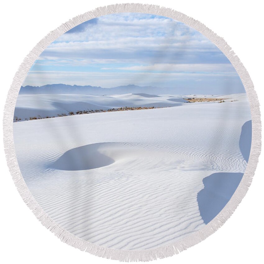 White Sands Round Beach Towel featuring the photograph Soft Enchantment by Vivian Christopher