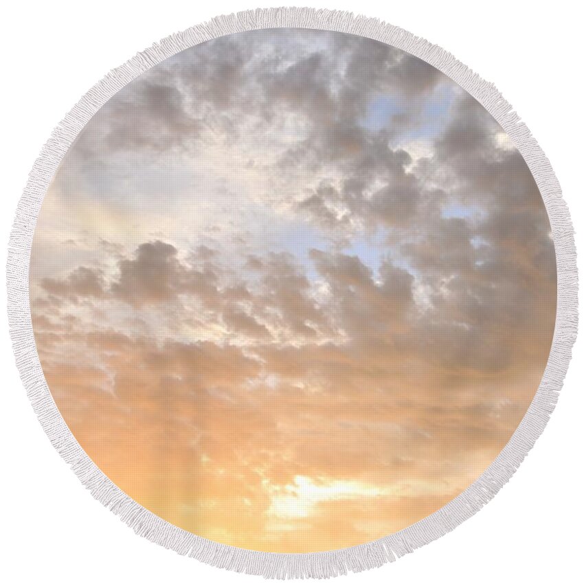 Print Round Beach Towel featuring the photograph Softly by Barbara Donovan