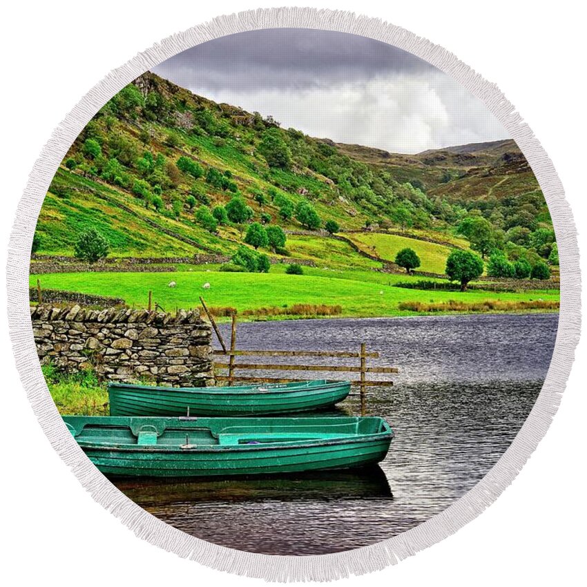 Lake District Round Beach Towel featuring the photograph Solitude in the Lake District by Martyn Arnold