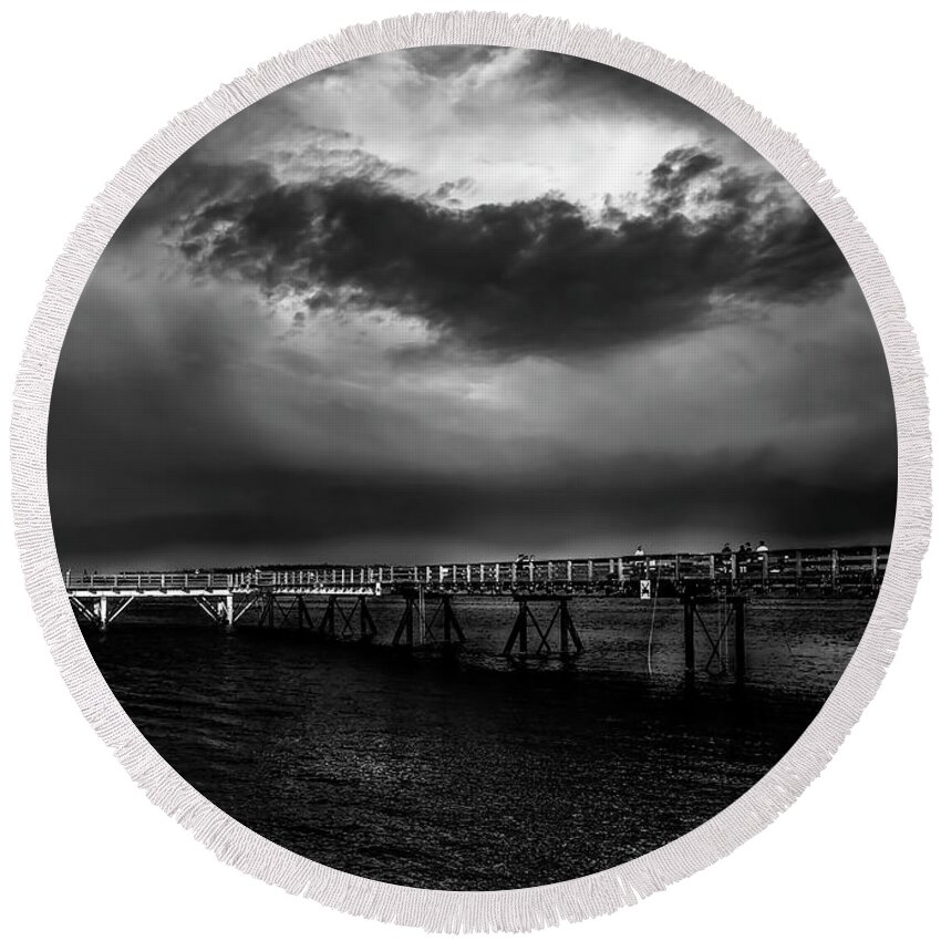 Clouds Round Beach Towel featuring the photograph Soon It's Gonna Rain by Barry Weiss