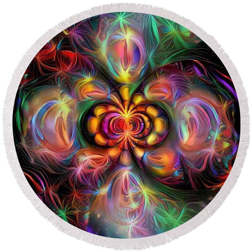 Soul Round Beach Towel featuring the digital art Soul by Bruce Rolff