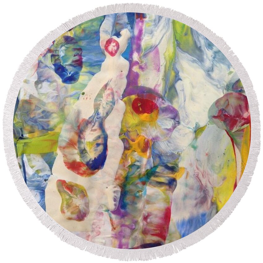  Round Beach Towel featuring the painting Soul Filled by Sperry Andrews