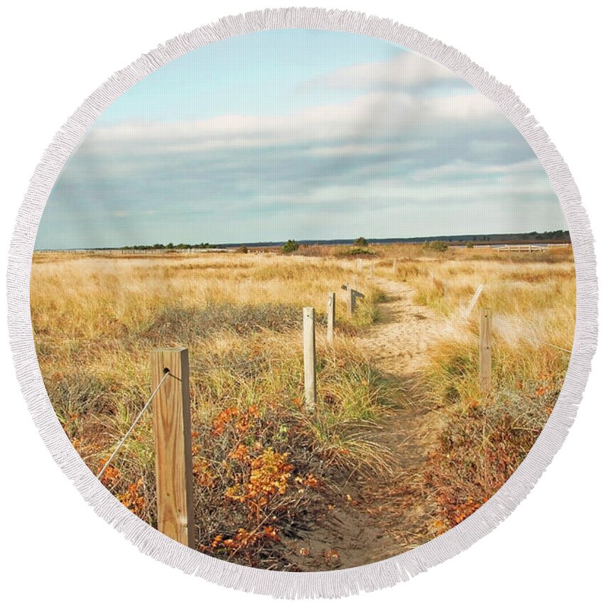 South Cape Beach Round Beach Towel featuring the photograph South Cape Beach Trail by Brooke T Ryan