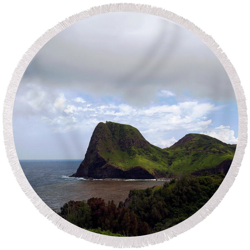 Fine Art Photography Round Beach Towel featuring the photograph Southwest Coast of Maui by Patricia Griffin Brett