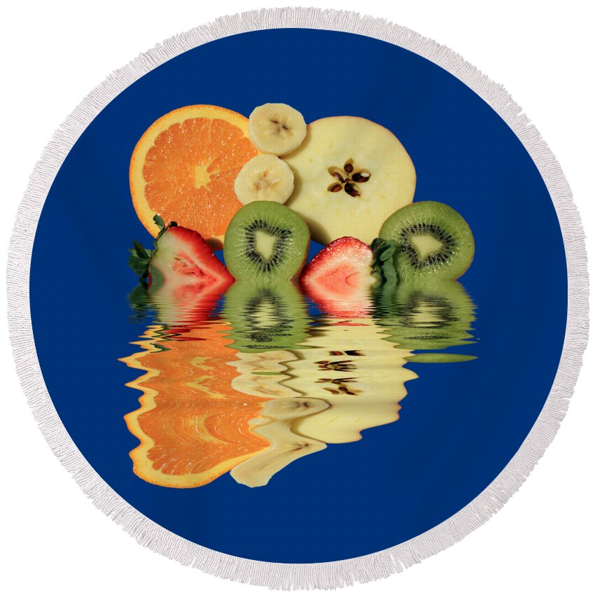 Fruit Round Beach Towel featuring the photograph Split Reflections by Shane Bechler