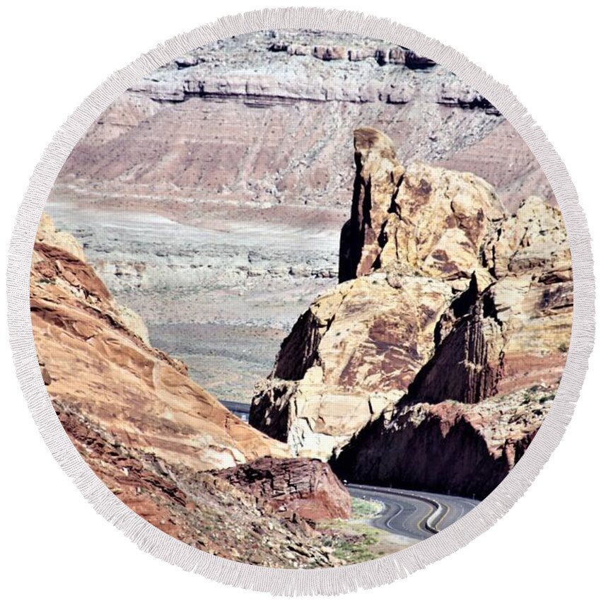 Utah Round Beach Towel featuring the photograph Spotted Wolf Canyon Utah by Merle Grenz