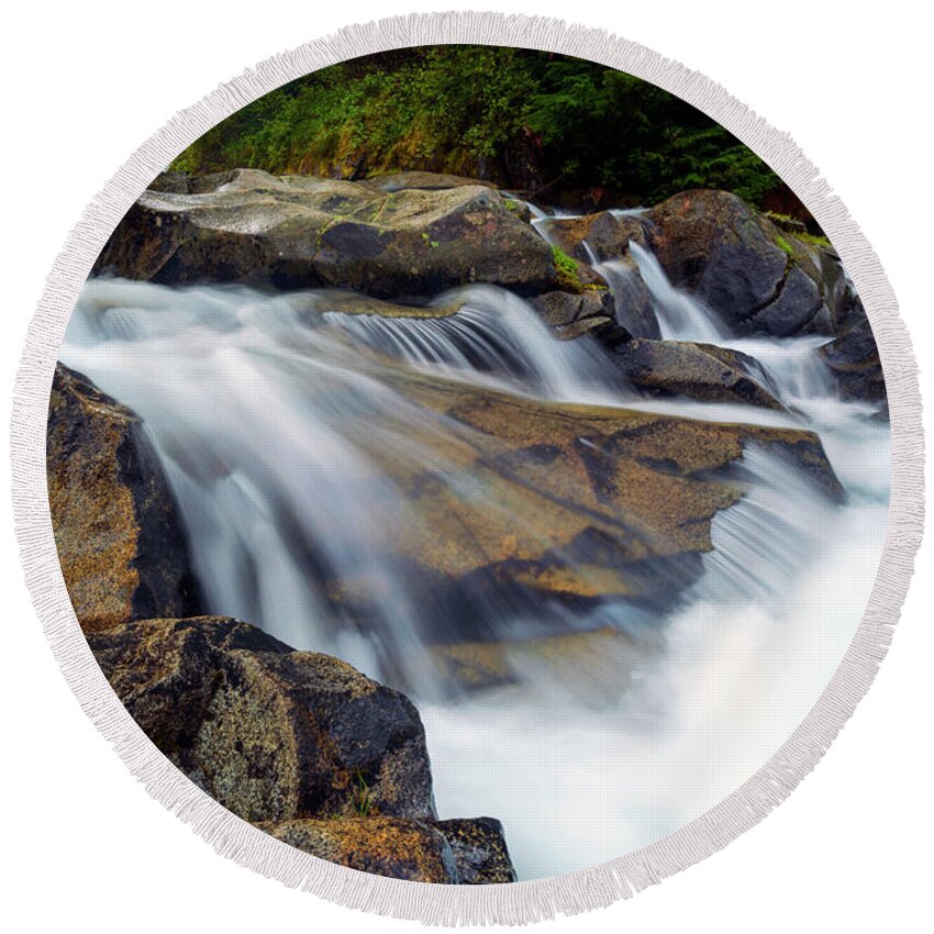 Paradise River Round Beach Towel featuring the photograph Spring Rush by Michael Dawson