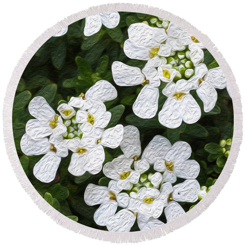 Candytuft Round Beach Towel featuring the photograph Spring's Glory by Cynthia Wolfe