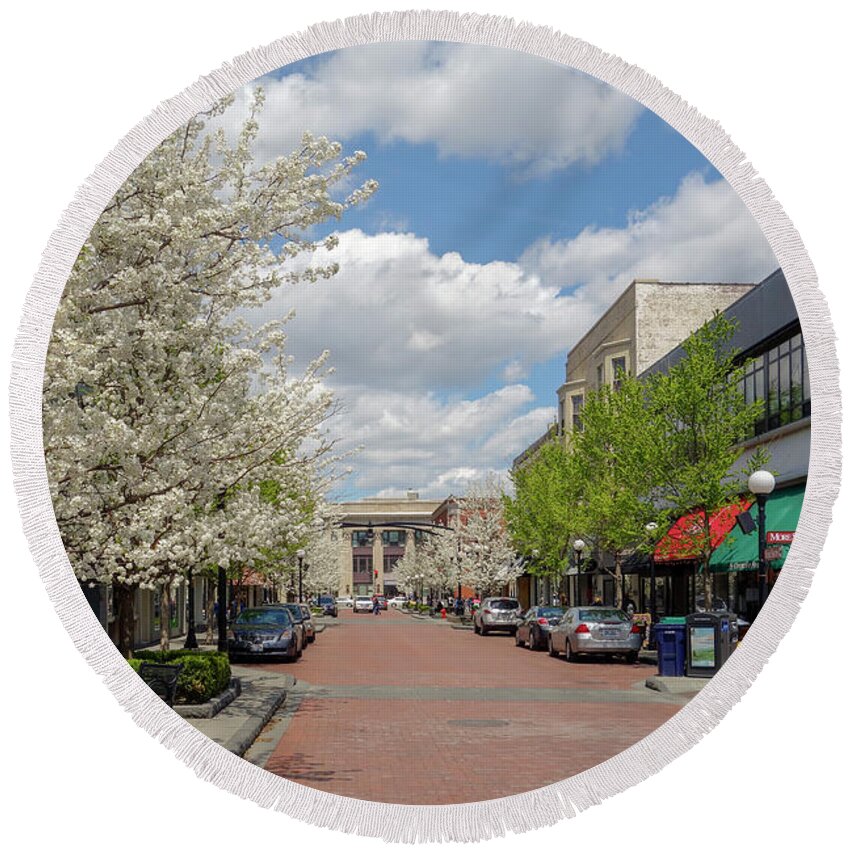 Marion Street Round Beach Towel featuring the photograph Springtime on Marion Street. by Todd Bannor