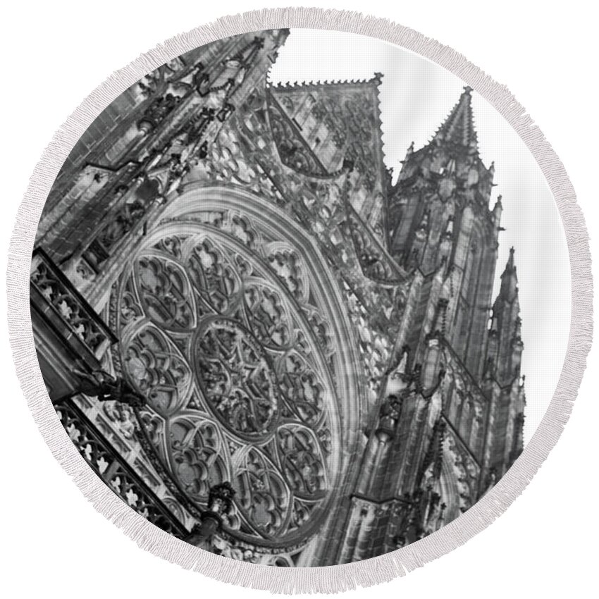 Europe Round Beach Towel featuring the photograph St. Vitus Cathedral 1 by Matthew Wolf