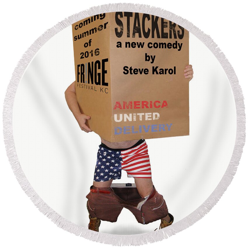 Comedy Round Beach Towel featuring the photograph Stackers Poster by Steve Karol