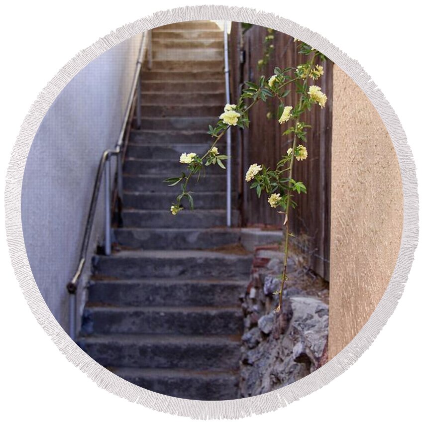 Bisbee Round Beach Towel featuring the photograph Stairway to Heaven by Suzanne Oesterling