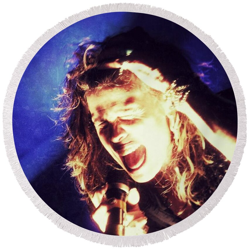 Steven Tyler Round Beach Towel featuring the photograph Steven in Color by Traci Cottingham