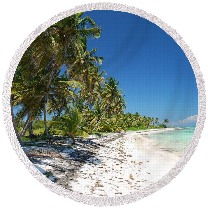  Round Beach Towel featuring the photograph Stretch of Punta Cana Resort Beach by Heather Kirk