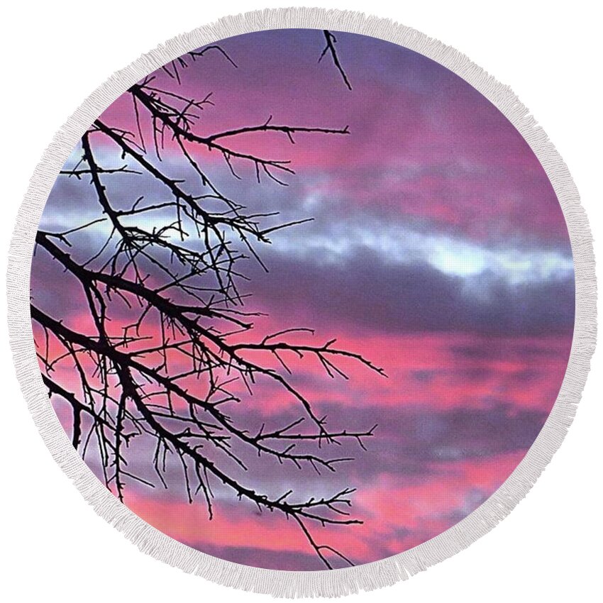 Pink Round Beach Towel featuring the photograph Such A #gorgeous #pink #texas by Austin Tuxedo Cat