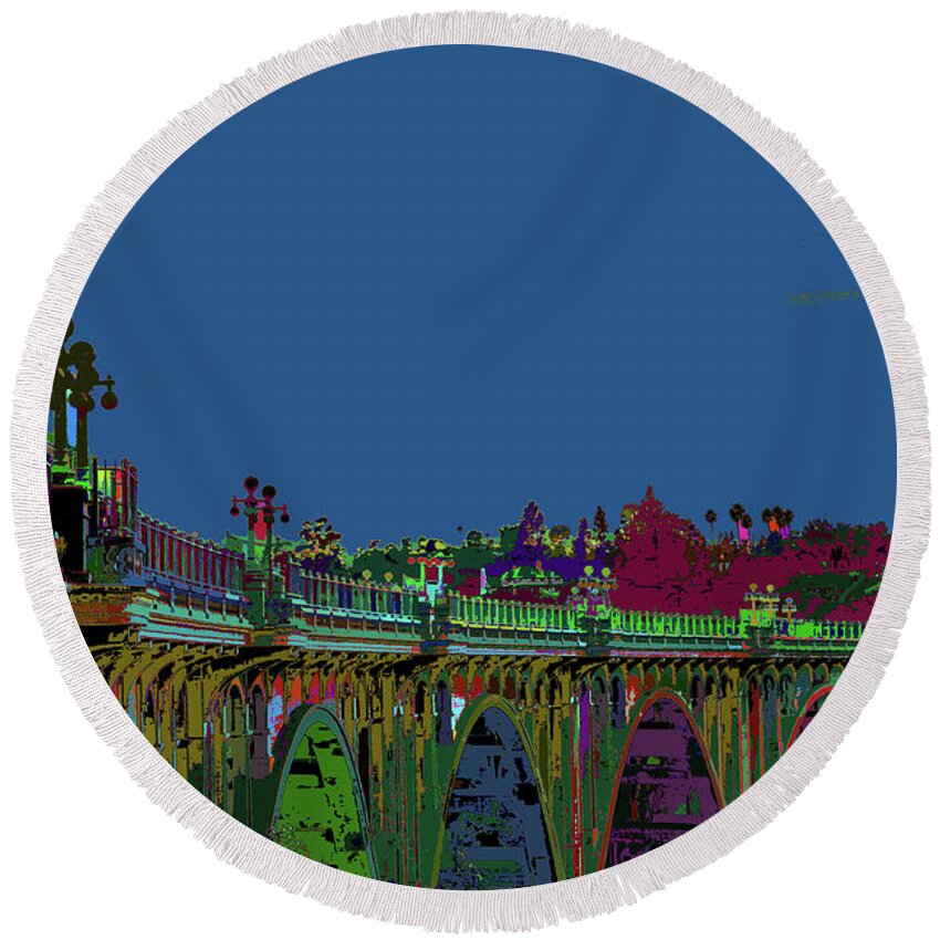 Suicide Bridge 2017 Let Us Hope To Find Hope Round Beach Towel featuring the photograph Suicide Bridge 2017 Let Us Hope To Find Hope by Kenneth James