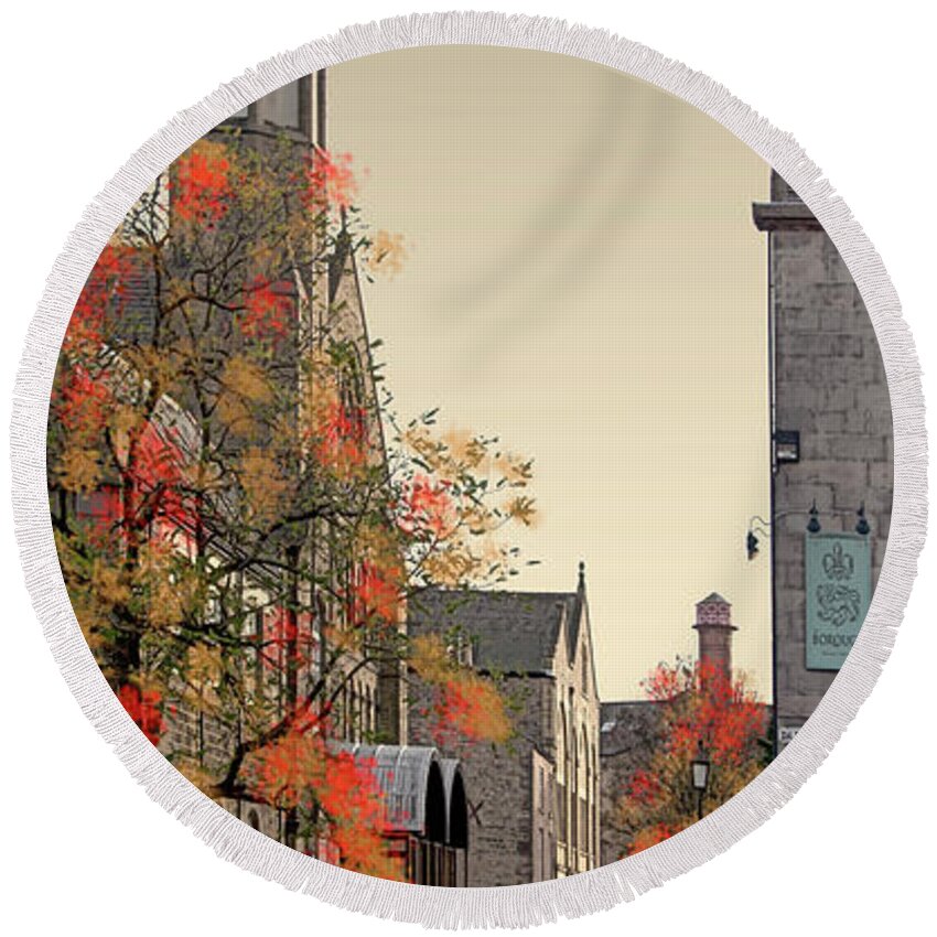 Lancaster Round Beach Towel featuring the digital art Sulyard Street from Dalton Square by Joe Tamassy