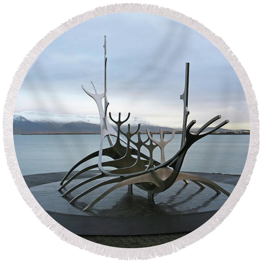 Sun Voyager Round Beach Towel featuring the photograph Sun Voyager 7465 by Jack Schultz