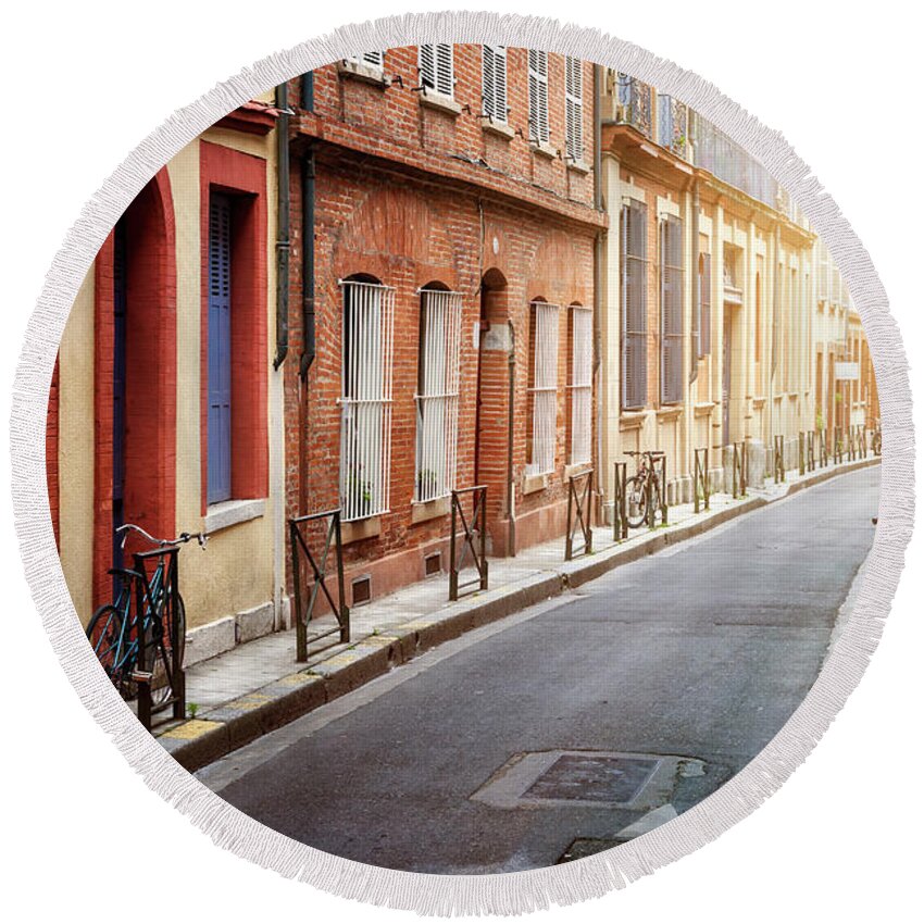 Toulouse Round Beach Towel featuring the photograph Sunlight in Toulouse by Elena Elisseeva