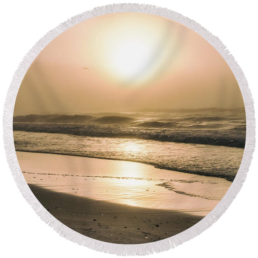 Beach Round Beach Towel featuring the photograph Sunrise in Orange Beach by John McGraw