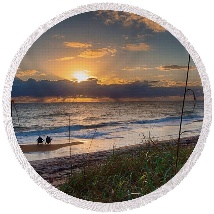 Landscape Round Beach Towel featuring the photograph Sunrise Love by Dillon Kalkhurst