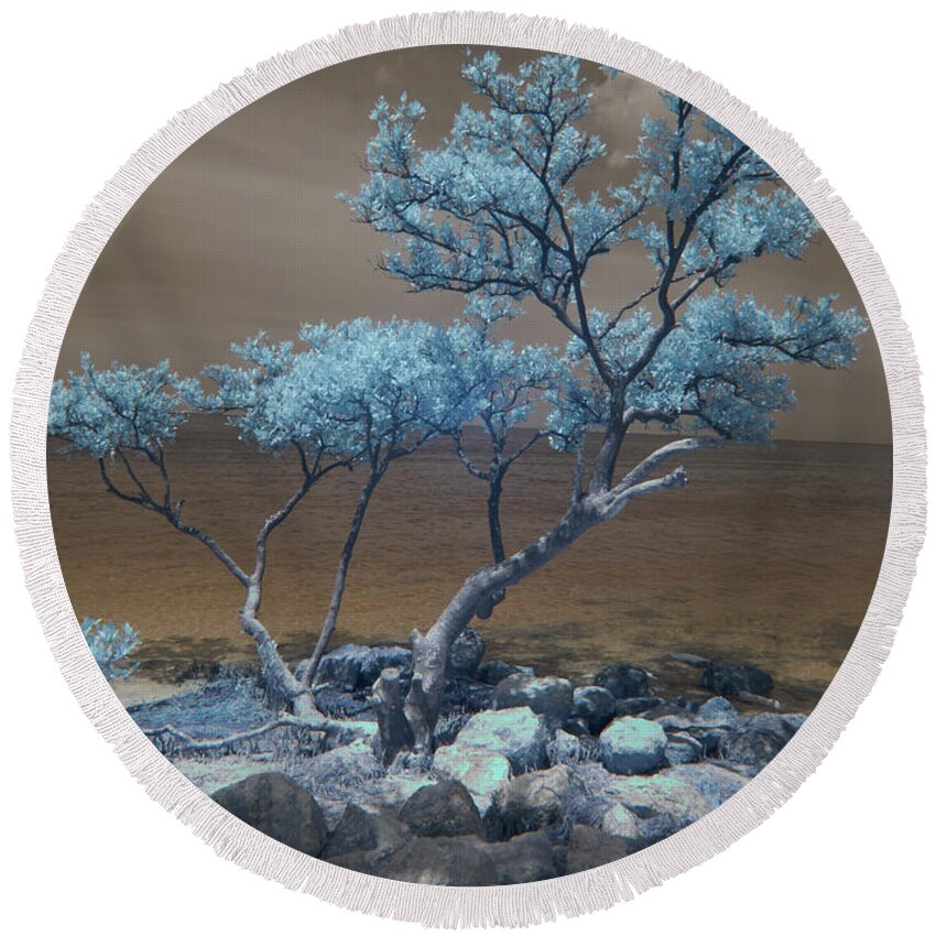 Infrared Round Beach Towel featuring the photograph Sunset Beach by Jim Cook