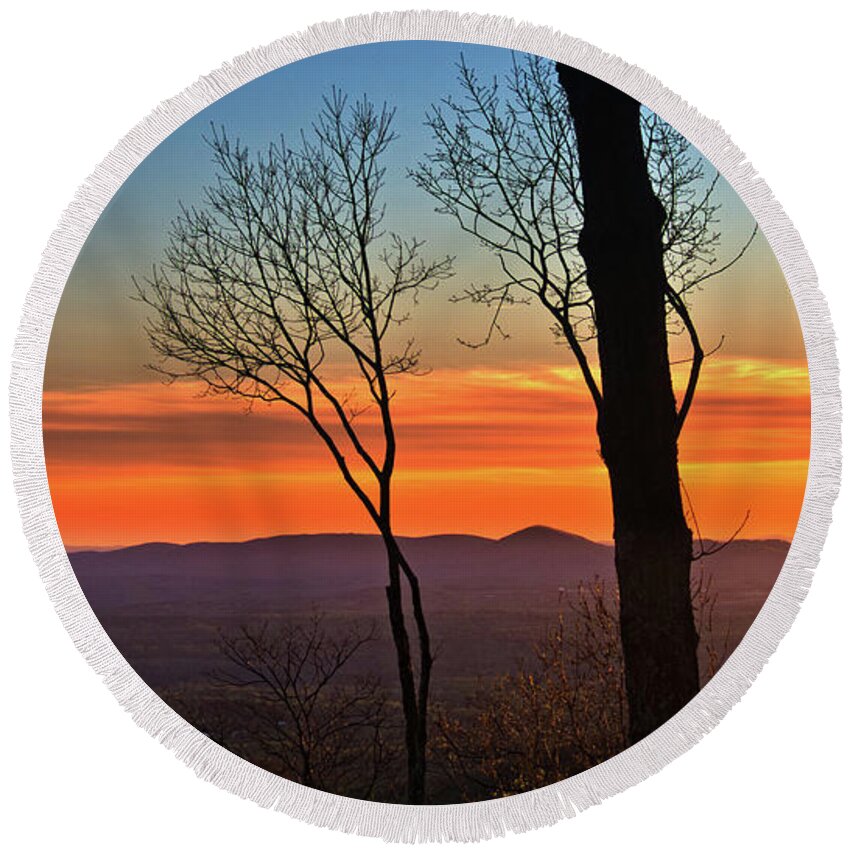 Sunset Round Beach Towel featuring the photograph Sunset Hues by George Taylor