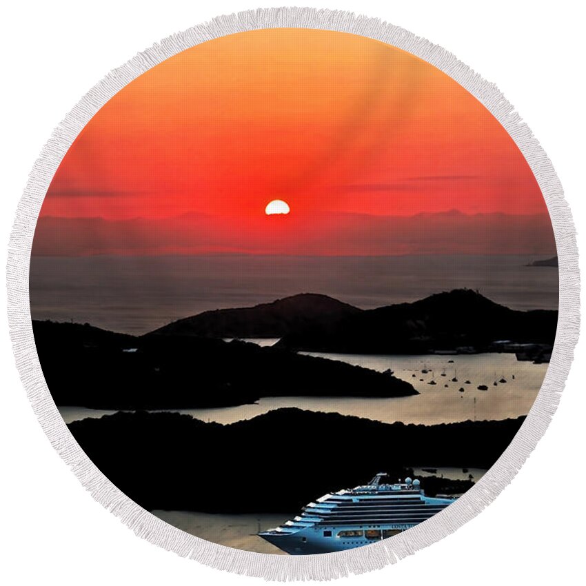 St Thomas Round Beach Towel featuring the photograph Sunset in St Thomas by Aimee L Maher ALM GALLERY