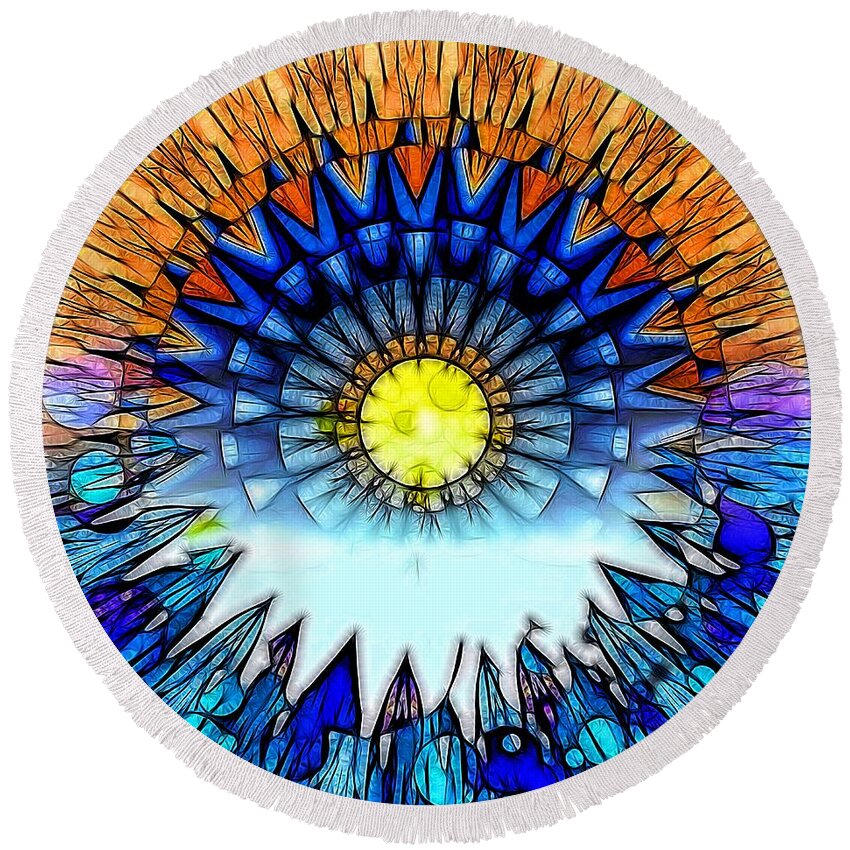 Sunset Round Beach Towel featuring the photograph Sunset in the Mind's Eye by Nick Heap
