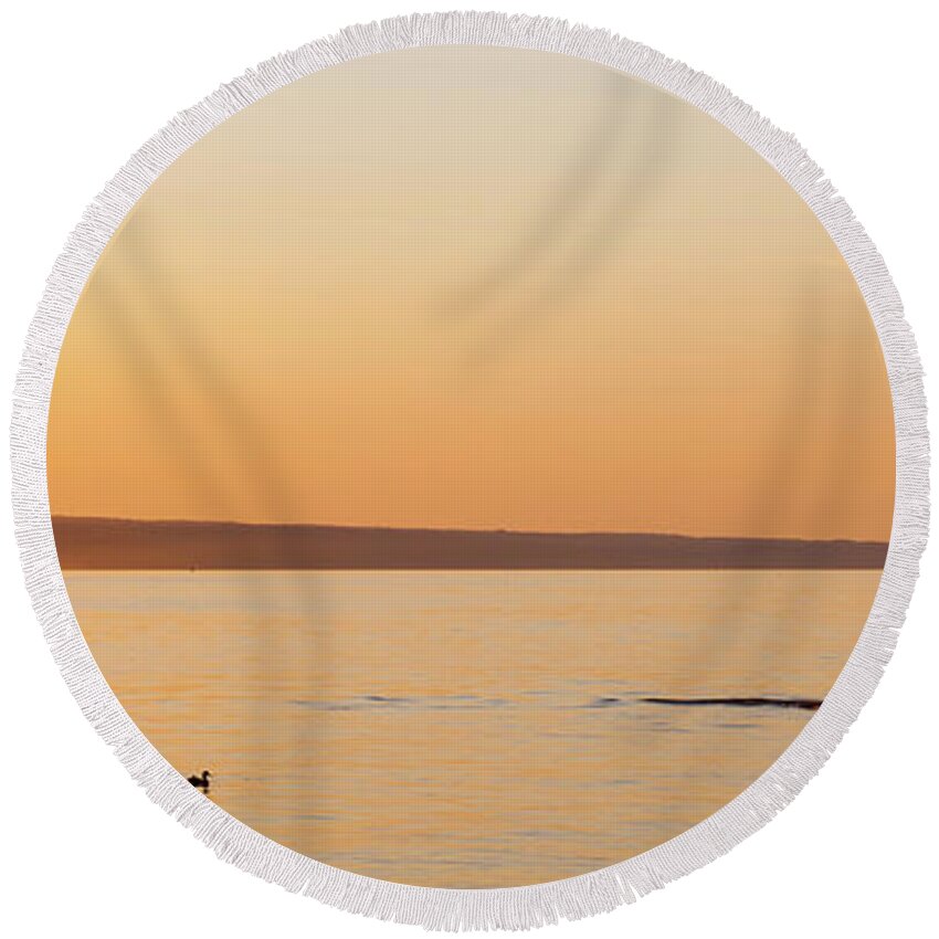 2017 Round Beach Towel featuring the photograph Sunset Lovers by Monroe Payne