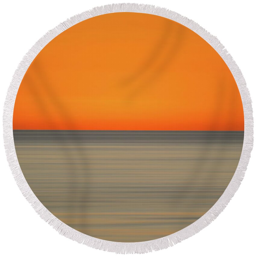 Motion Sunset Round Beach Towel featuring the photograph Sunset Motion by Joey Waves