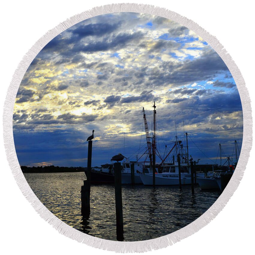 Photography Round Beach Towel featuring the photograph Sunset on the Halifax by Julianne Felton