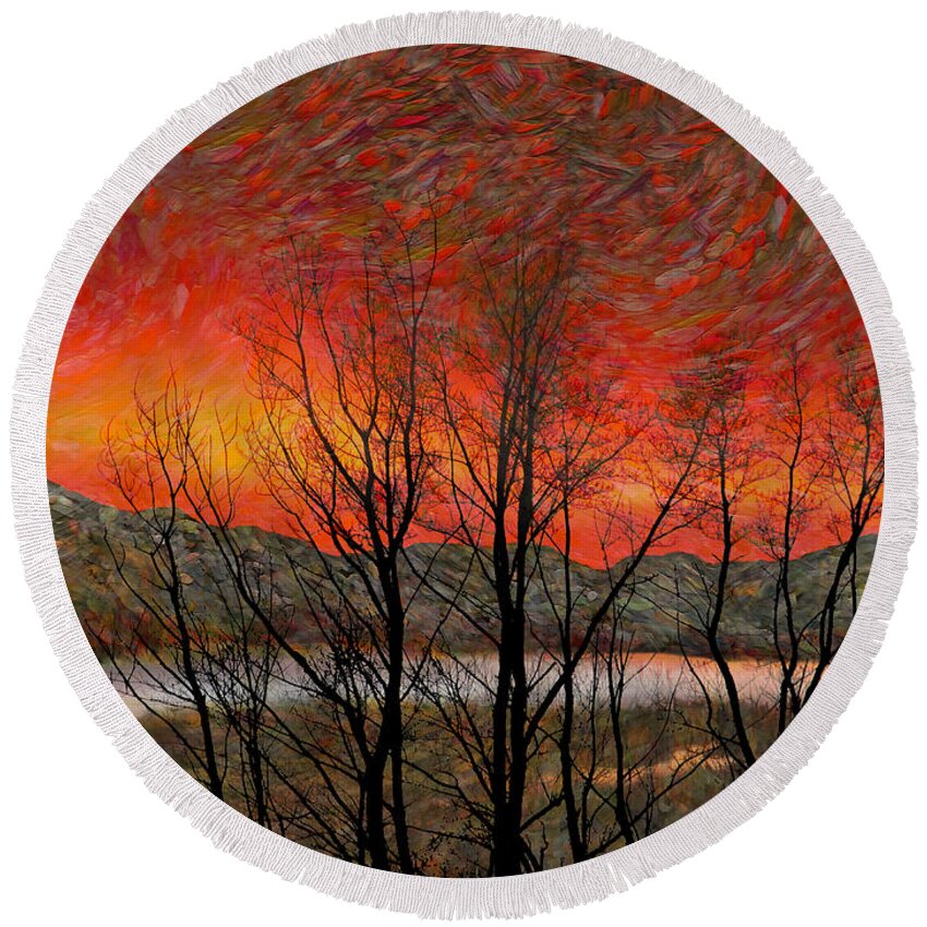 Sunset Round Beach Towel featuring the photograph Sunset Soliloquy by Ed Hall