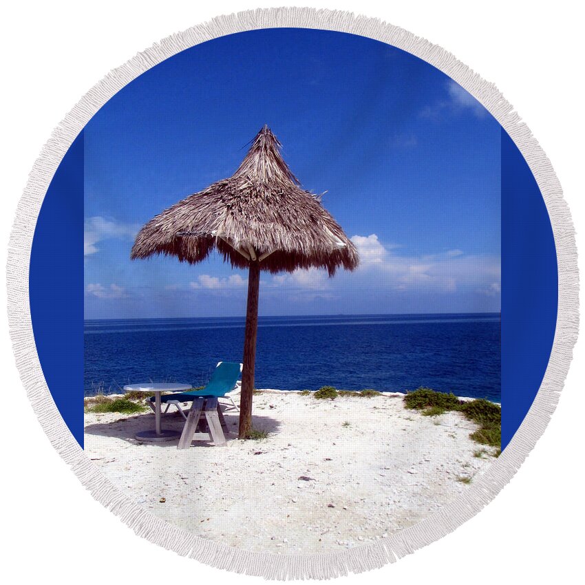 Beach Round Beach Towel featuring the photograph Table for Two by George Jones