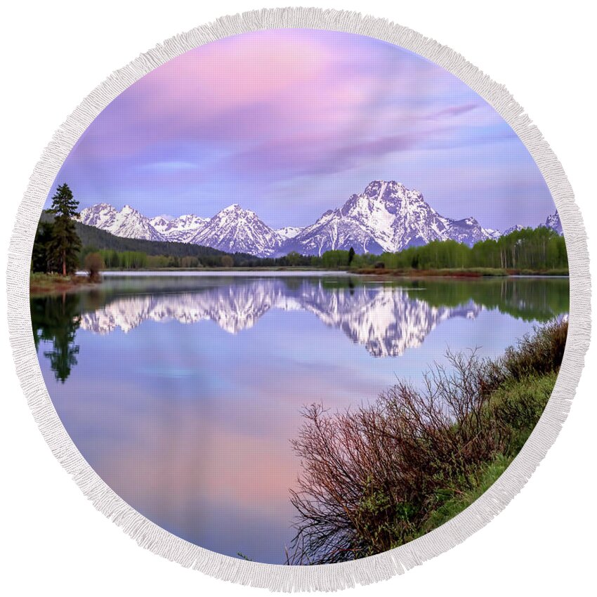 Grand Teton National Park Round Beach Towel featuring the photograph Teton Beauty by Jack Bell