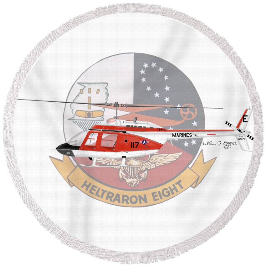 Th-57c Round Beach Towel featuring the digital art Th-57c Ht-8 by Arthur Eggers