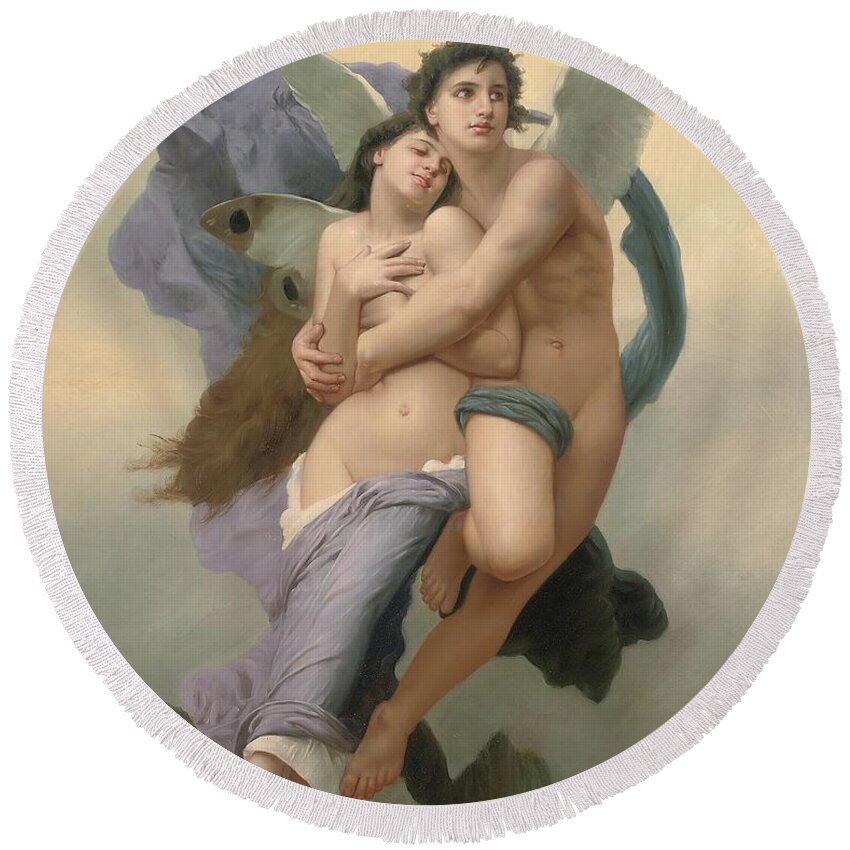 William-adolphe Bouguereau Round Beach Towel featuring the painting The Abduction of Psyche by William-Adolphe Bouguereau